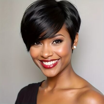 human hair wig short full-mechanism hair set