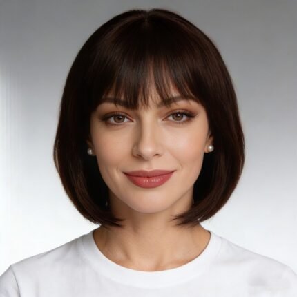 Classic Short Brown Bob Wig - Premium Heat-Resistant Fiber