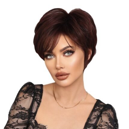 Elf Wig Mom Middle-aged Women's Hierarchical Short Mechanism Chemical Fiber Summer Wig