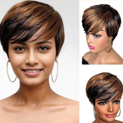 Short cut human hair wig