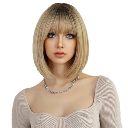 Lyra by WigBloom | Gradient Gold Bobo Straight Wig