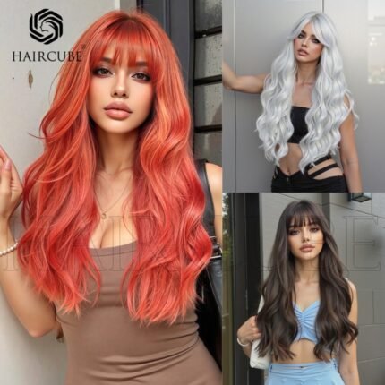 Large wave multi-color optional high temperature silk European and American wig women's headgear