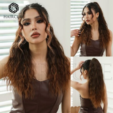 Grab clip ponytail small roll outside wind new large grab clip ponytail multicolor 24inch hair fluffy natural