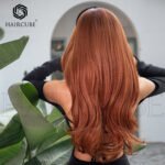 Black curly lace front wig top view - WigBloom