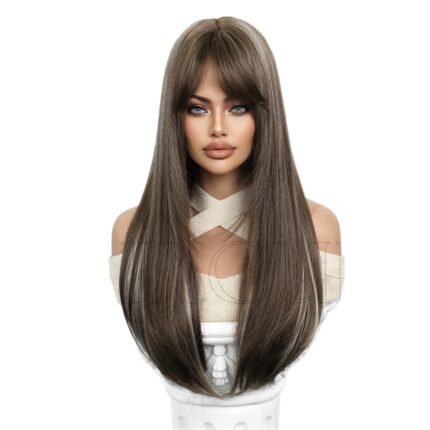 Natural Black curly lace front wig front view - WigBloom