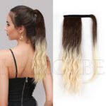 Natural Black curly lace front wig detail view - WigBloom