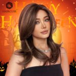 Gradient straight lace front wig top view - WigBloom