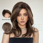Gradient straight lace front wig detail view - WigBloom