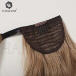 Natural Black curly lace front wig detail view - WigBloom
