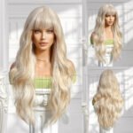Pale gold 28inch,270g Barbie wig full head cover light wh lace front wig detail view - WigBloom