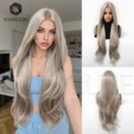 Blonde curly lace front wig detail view - WigBloom
