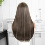 Natural Black curly lace front wig detail view - WigBloom