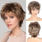 Natural Black curly lace front wig side view - WigBloom