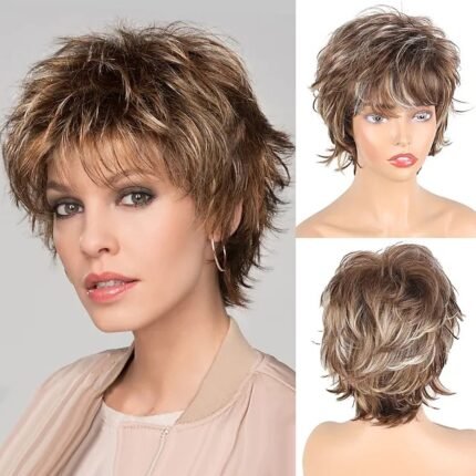 Natural Short Roll Wig by WigBloom lace front wig side view - WigBloom