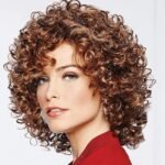 Natural Black curly lace front wig side view - WigBloom