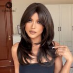 Default New Chemical Fiber Wig Hair Set Wom lace front wig top view - WigBloom