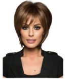 Natural Black straight lace front wig detail view - WigBloom