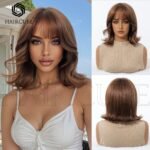 Natural Black bob lace front wig detail view - WigBloom