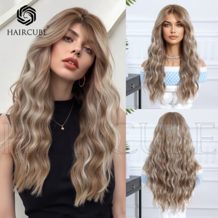 Wig Stacky Long Curly Hair Large Wave Realistic Fluffy Full Top Internet-Fit Full Headset Women's Wig - Heat Resistant Synthetic Curly Wig