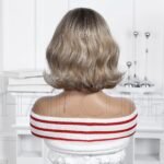 Natural Black curly lace front wig back view - WigBloom