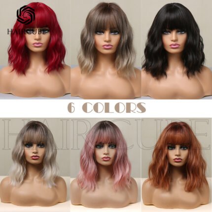 Natural Six-color optional shoulder-length lace front wig side view - WigBloom