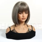 Natural Black curly lace front wig back view - WigBloom