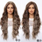 Natural Black curly lace front wig side view - WigBloom