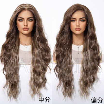 SWLF1073-1BR30(30INCH-76CM) Lace wig headgear new headgear 13*6 lace front wig side view - WigBloom