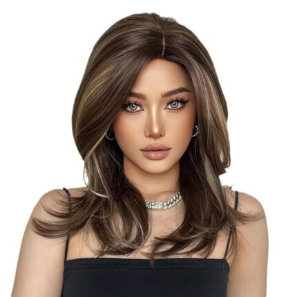Gradient straight lace front wig front view - WigBloom
