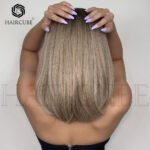 black straight lace front wig top view - WigBloom