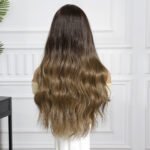 Natural Wig Headgear Style Women's Multi-co lace front wig back view - WigBloom