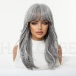 Natural Black curly lace front wig back view - WigBloom