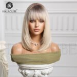 gradient curly lace front wig top view - WigBloom