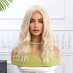 SWLC1253-1BL14 Chemical Fiber Headgear Wig Headgea lace front wig detail view - WigBloom