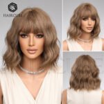 LC031-1,14inch Wig Women's Short Curly Hair with B lace front wig detail view - WigBloom