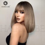 black straight lace front wig back view - WigBloom