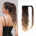 Natural Black curly lace front wig detail view - WigBloom