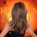 Gradient straight lace front wig detail view - WigBloom