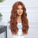 SWLC1272-2OR24 Heat-Resistant lace front wig side view - WigBloom