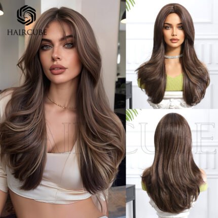 Natural Black curly lace front wig front view - WigBloom