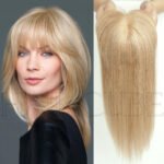 Gradient curly lace front wig detail view - WigBloom