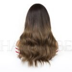 Natural Black curly lace front wig top view - WigBloom