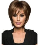 Natural Black straight lace front wig top view - WigBloom