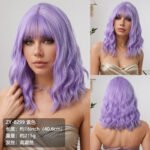 Natural Black curly lace front wig detail view - WigBloom