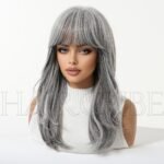 Natural Black curly lace front wig side view - WigBloom