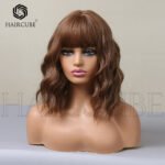 Default Style black brown shoulder-length s lace front wig back view - WigBloom