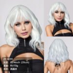 Natural Black curly lace front wig detail view - WigBloom