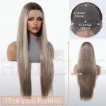 SWLF1021-1BL30 13*6 large area lace wig headgear l lace front wig top view - WigBloom