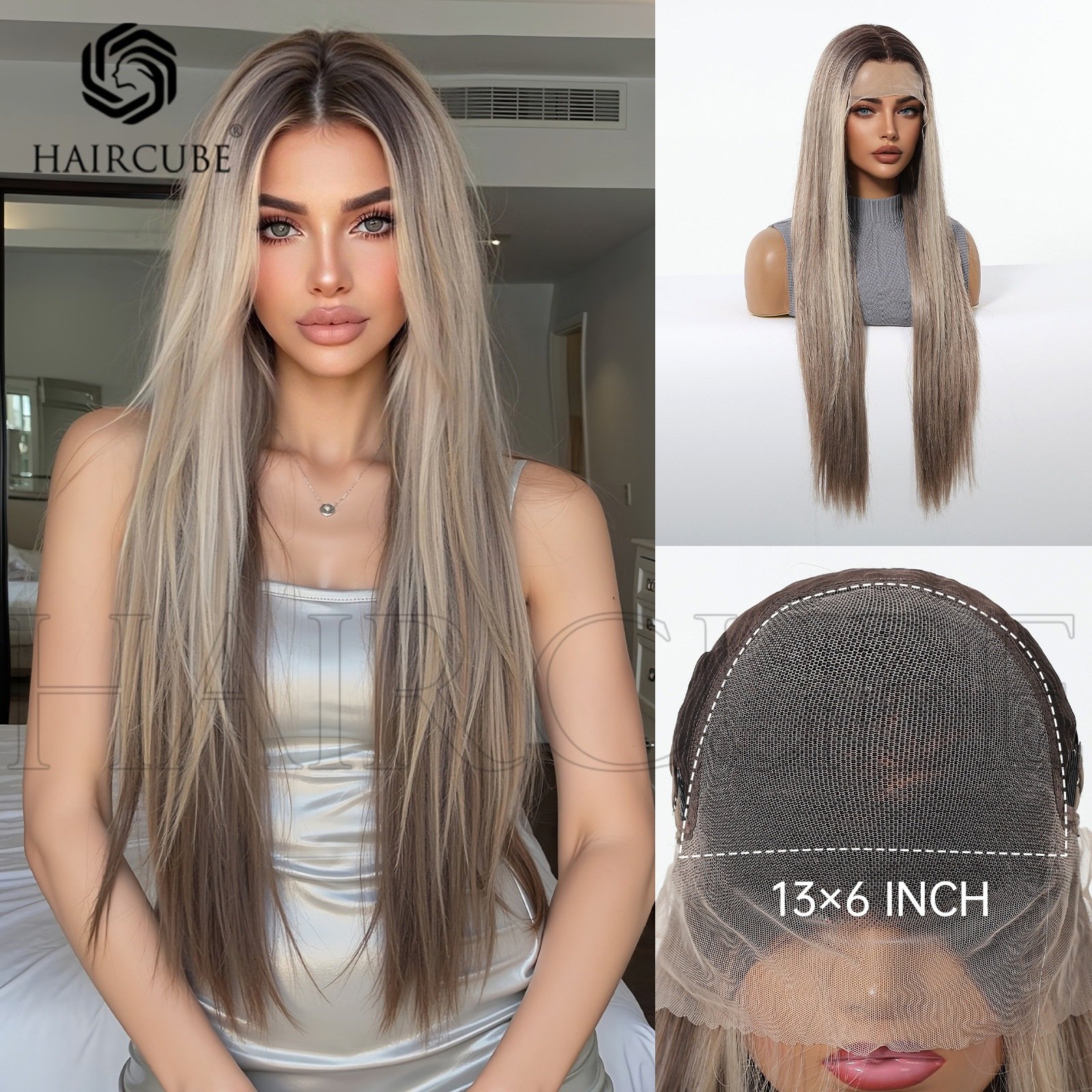 O1CN01SFzuFU1QAHRoqOuGQ_3192541935-0-cib SWLF1021-1BL30 13*6 large area lace wig headgear l lace front wig front view - WigBloom