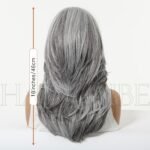 Natural Black curly lace front wig top view - WigBloom